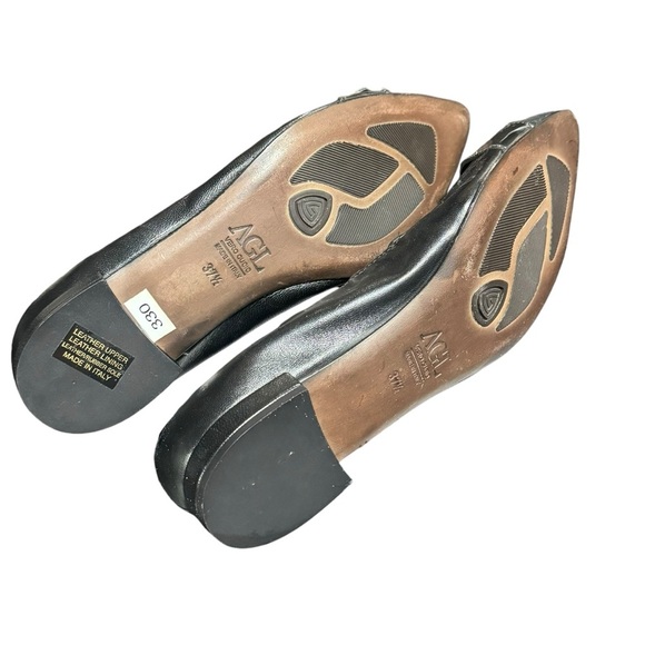 AGL Attilio Giusti Leombruni Womens Ballet Flats Size 37.5 Pewter Silver Cap Toe - Picture 7 of 8
